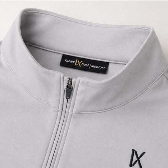 Men's Golf Half Zip Midlayer – Stone Grey | Front Nine Golf