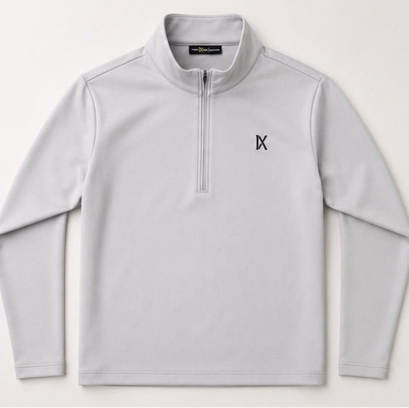 Men's Golf Half Zip Midlayer – Stone Grey | Front Nine Golf